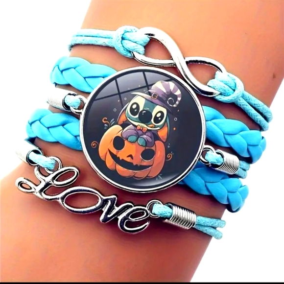DISNEY | 🎃 Halloween Stitch Cartoon Character Braided Bracelet ~ ♾️ ❤️ - Picture 1 of 9